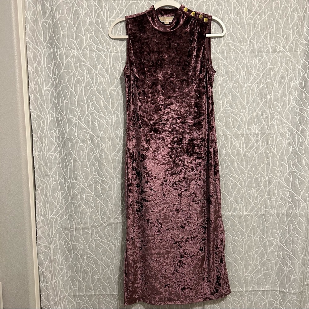 Michael Kors Velvet Maxi Dress in Deep Purple